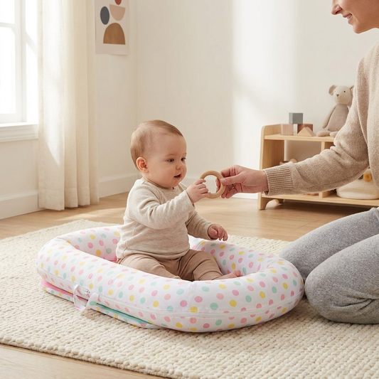Nestle Newborn Support Cushion – baby with parent kneeling
