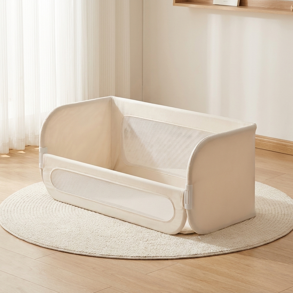 Haven Toddler Bed Guard Rail – three-quarter angle