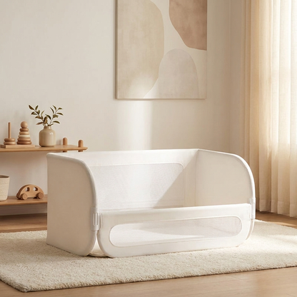 Haven Toddler Bed Guard Rail – soft nursery scene