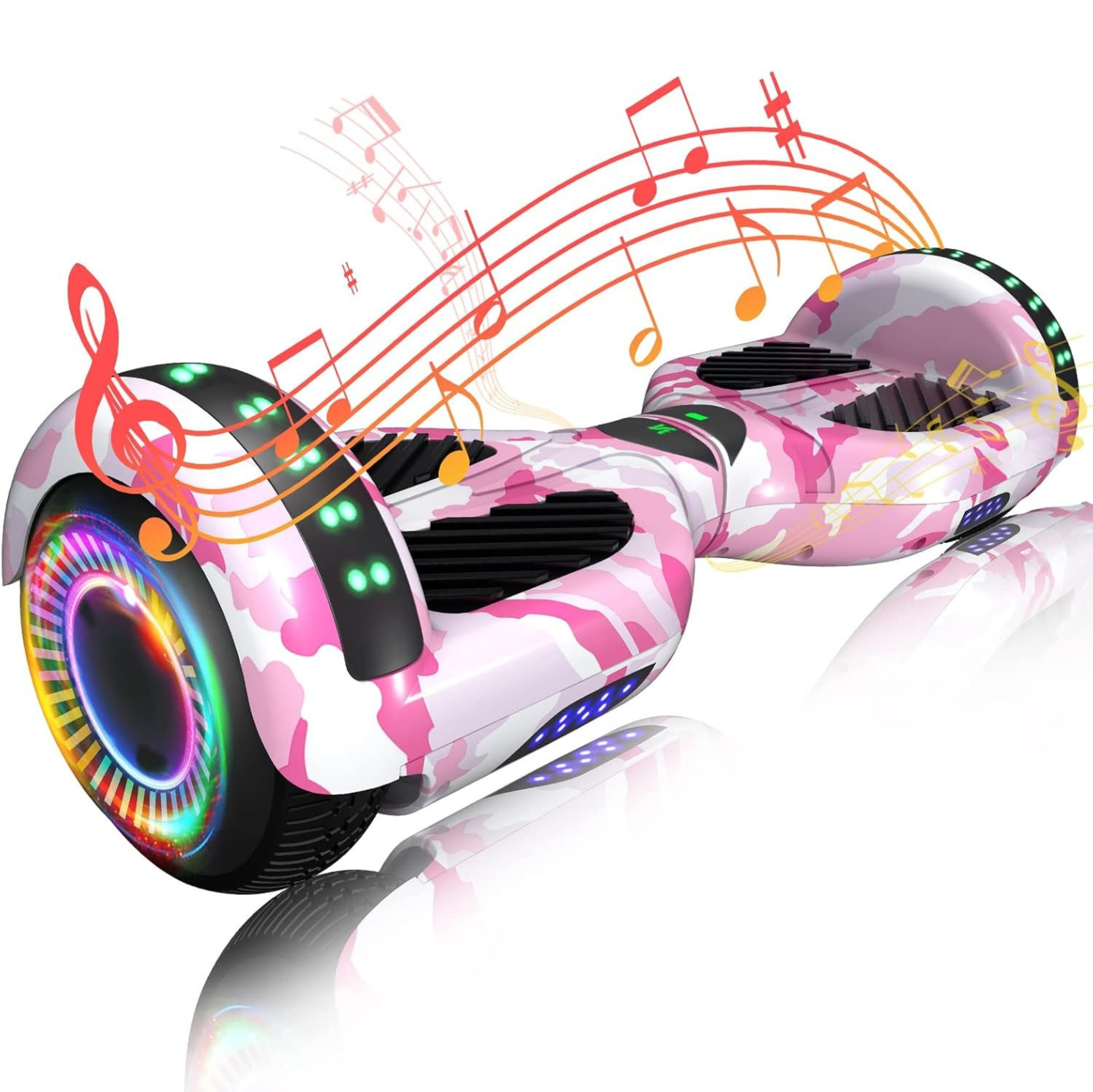 Hoverboard with Dual 250W Motors, Bluetooth, App Control, LED Lights