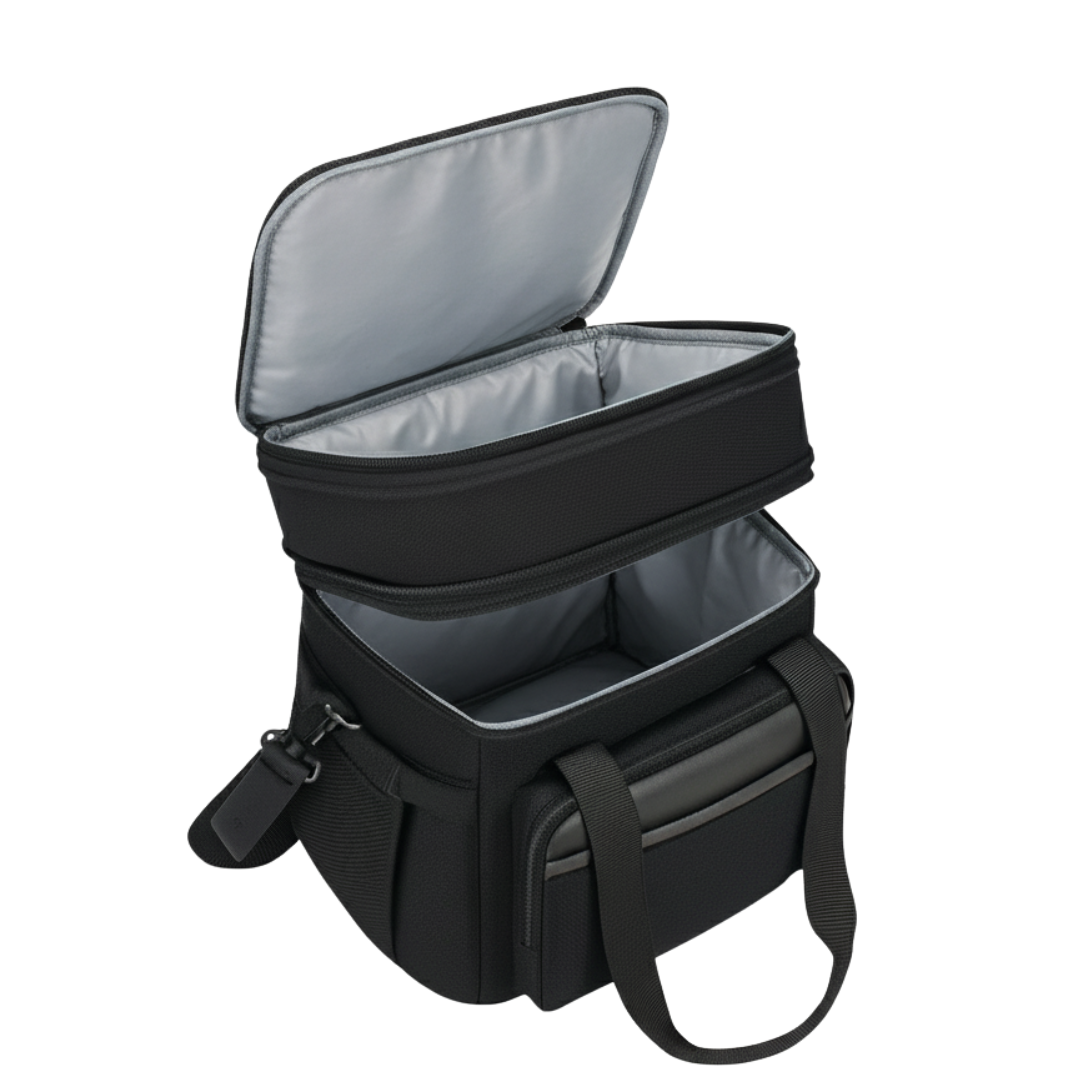 Insulated Dual-Layer Lunch Bag with Expandable 15L and 22L Capacity