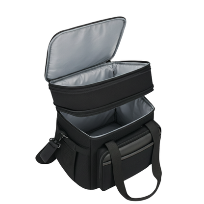 Insulated Dual-Layer Lunch Bag with Expandable 15L and 22L Capacity