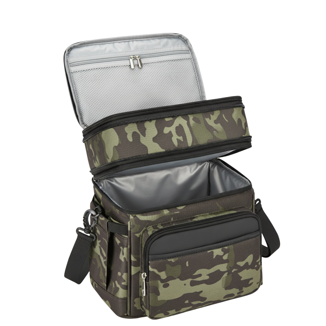 Insulated Dual-Layer Lunch Bag with Expandable 15L and 22L Capacity