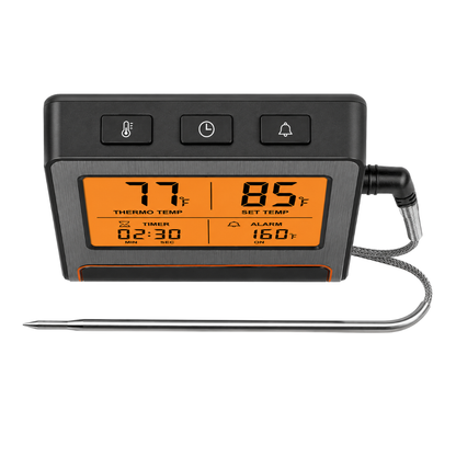 LCD Digital Meat Thermometer with Probe and Timer for BBQ Grilling