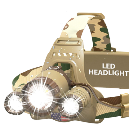 LED Headlamp with Adjustable Beam, Red Light Mode, USB-C Rechargeable