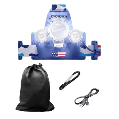 LED Headlamp with Adjustable Beam, Red Light Mode, USB-C Rechargeable