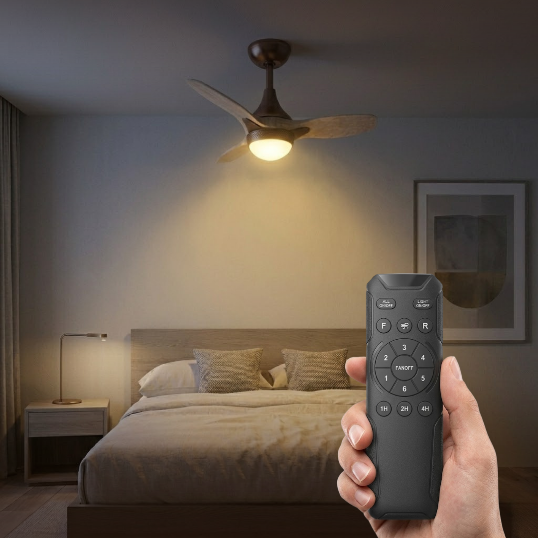 Low Profile Ceiling Fan with Integrated LED Light and Remote Control