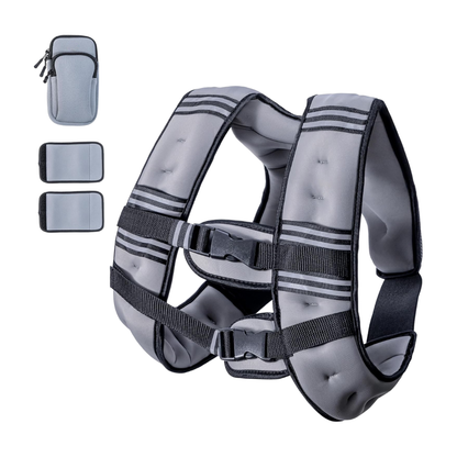 Lycra Weighted Vest with Reflective Stripes Adjustable Straps and Removable Shoulder Pads