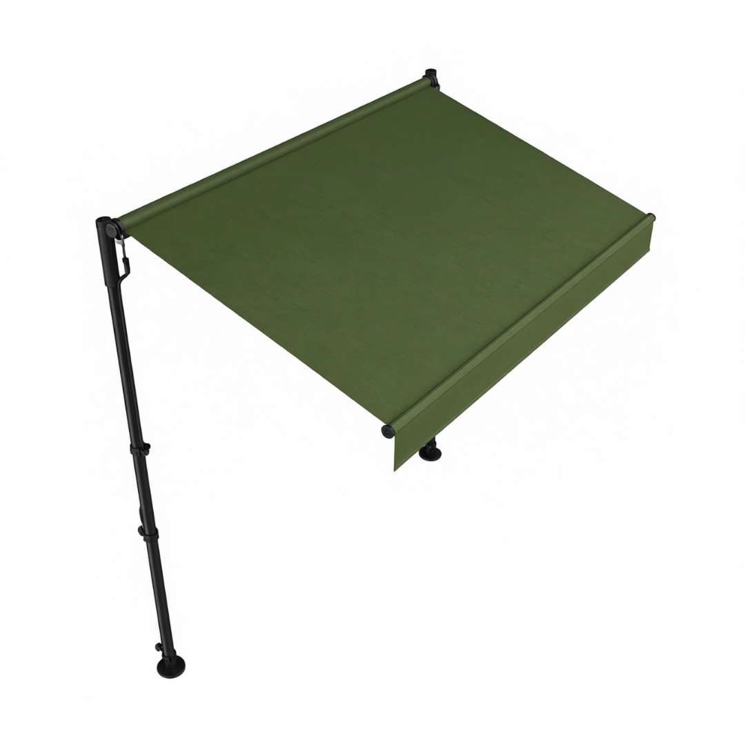 Manual Retractable Patio Awning 118 inch Height Adjustable Shade