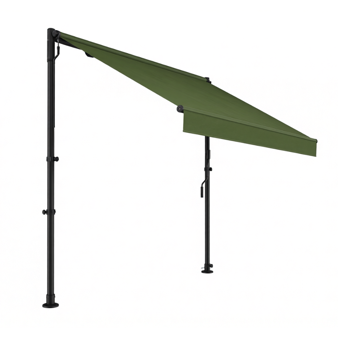 Manual Retractable Patio Awning 118 inch Height Adjustable Shade