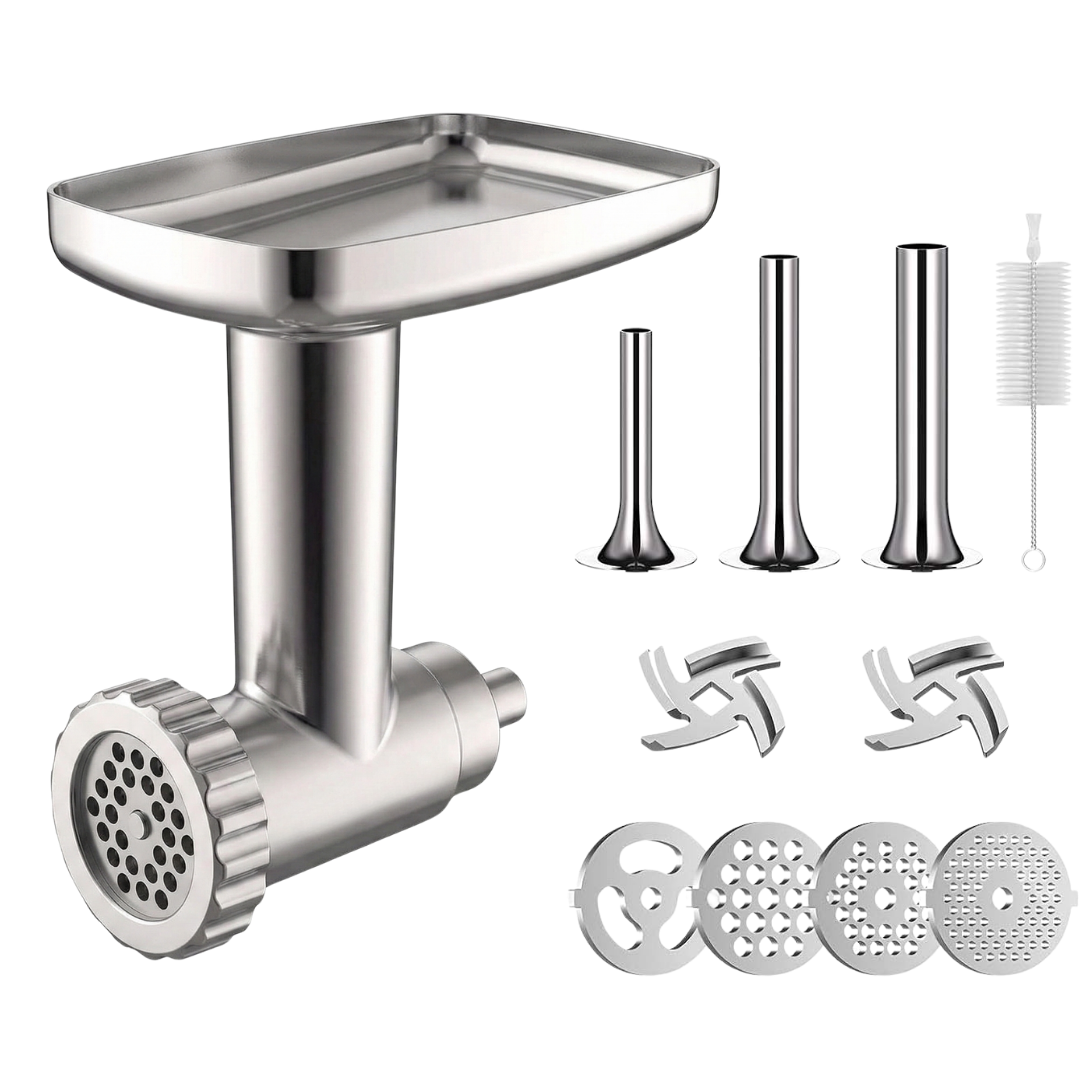 Metal Meat Grinder Attachment for Stand Mixer with Plates Set