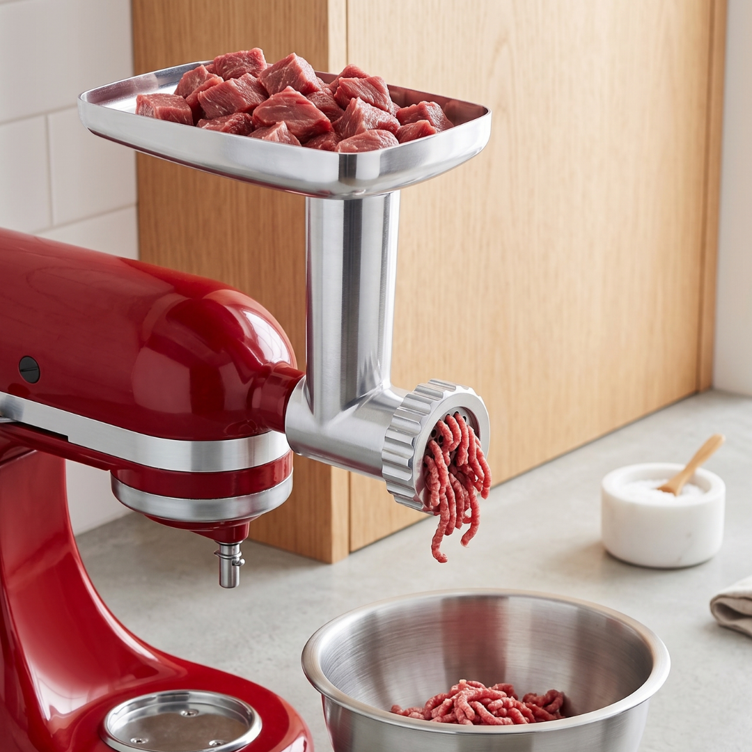 Metal Meat Grinder Attachment for Stand Mixer with Plates Set