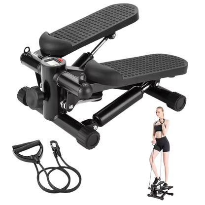 Mini Stepper Machine with Hydraulic Drive and Resistance Bands