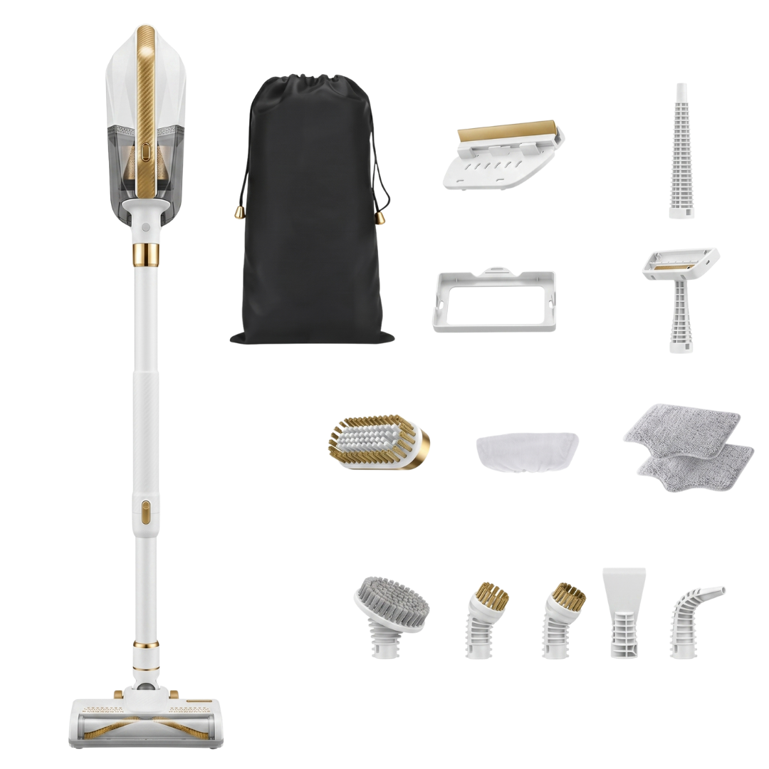 Multi-Attachment Steam Mop with Detachable Steamer, 350ml Water Tank