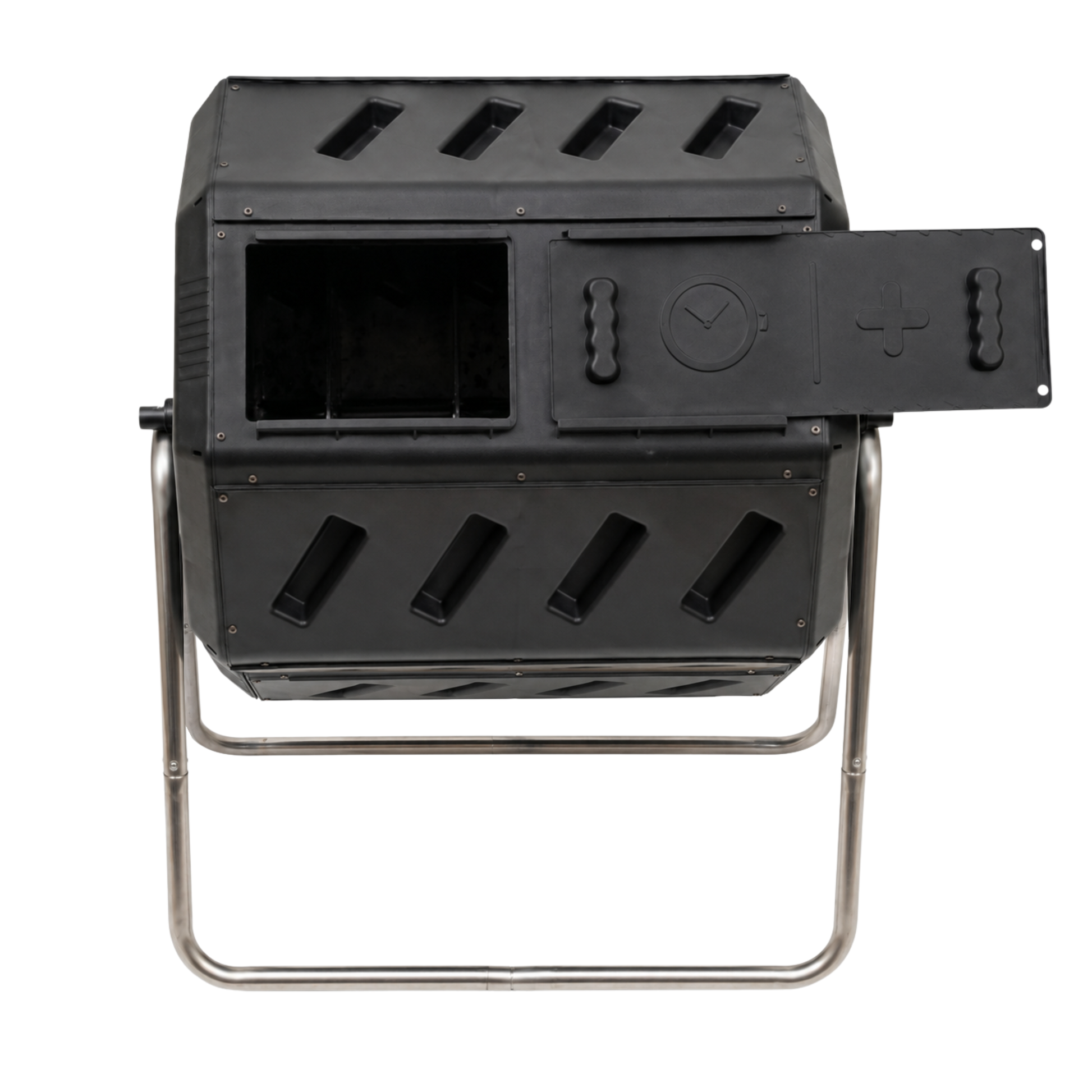 Octagonal Compost Bin 140 L Dual Chamber Rotating Steel Frame Unit