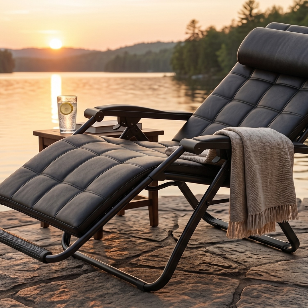 Oversized Reclining Lounge Chair with Removable Cushion, Foldable