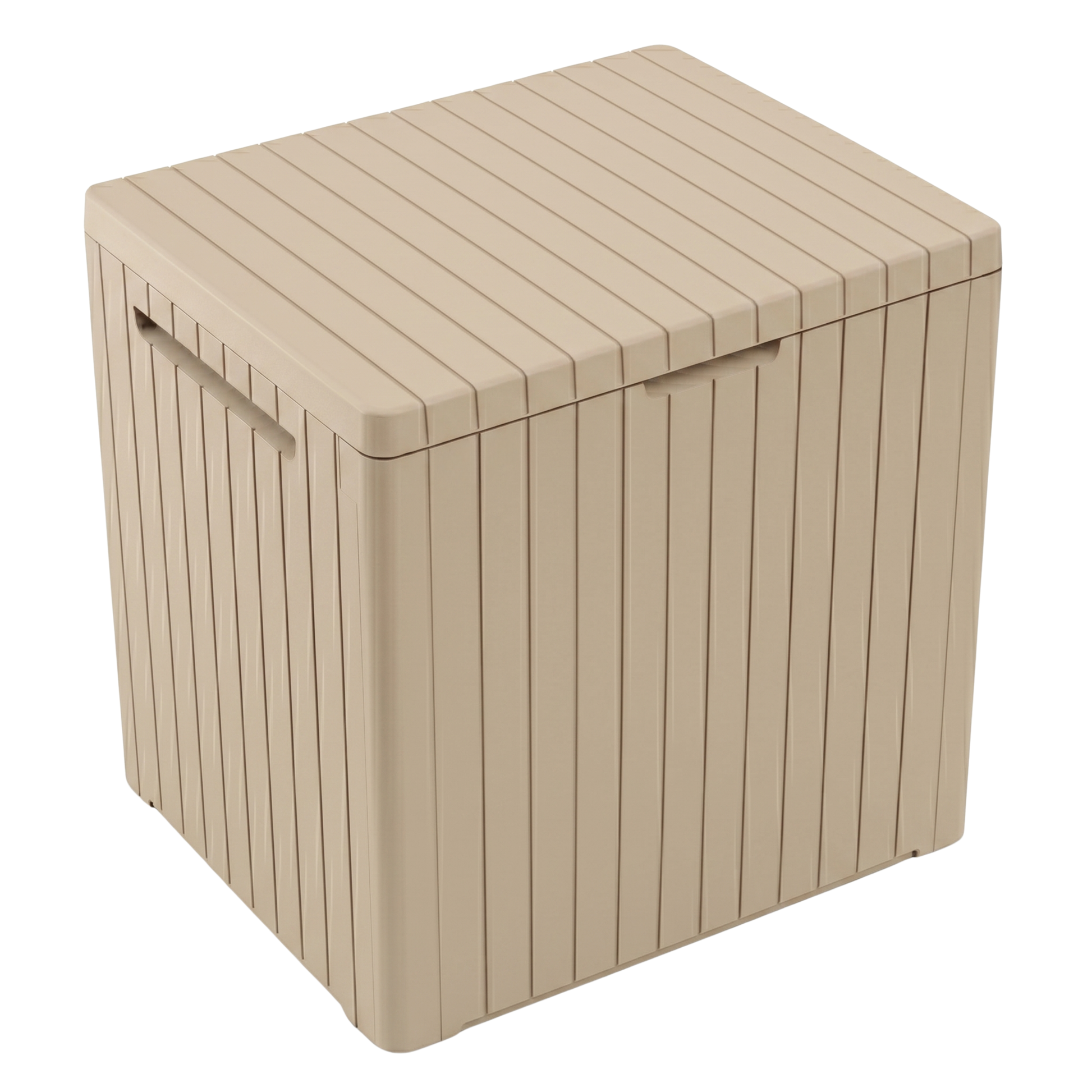 Patio Storage Deck Box with Resin Construction and Hinged Lid