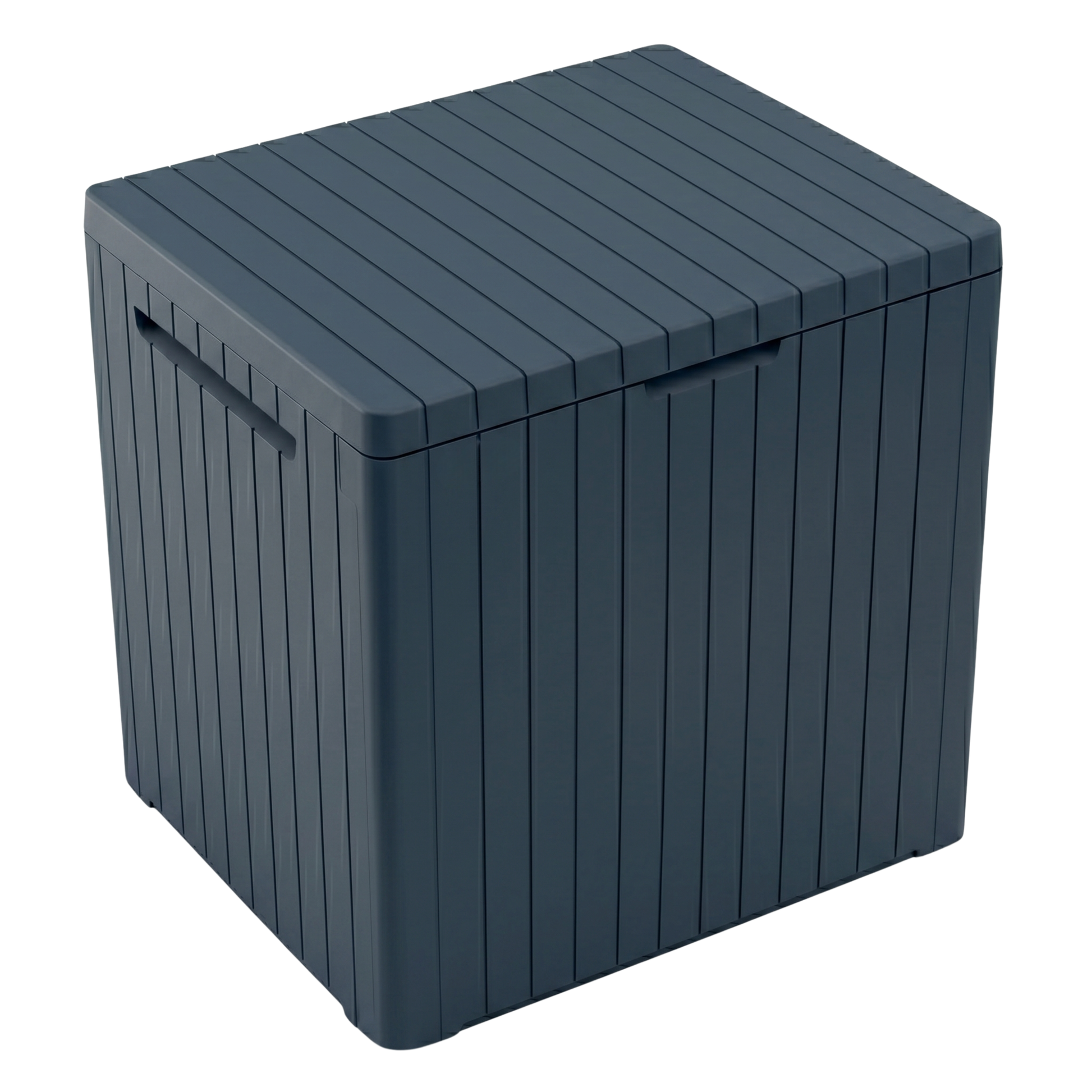 Patio Storage Deck Box with Resin Construction and Hinged Lid