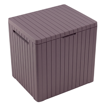 Patio Storage Deck Box with Resin Construction and Hinged Lid