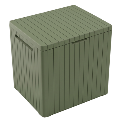 Patio Storage Deck Box with Resin Construction and Hinged Lid