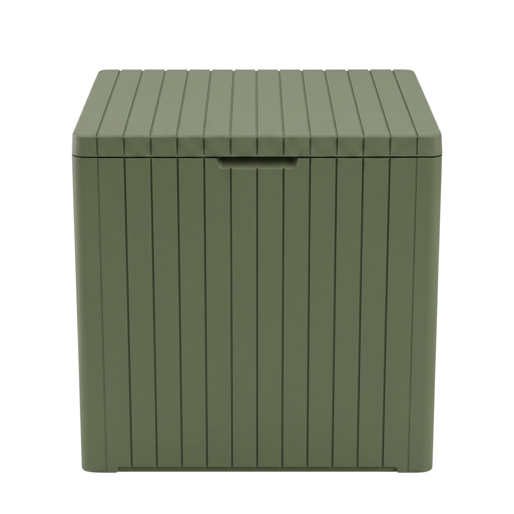 Patio Storage Deck Box with Resin Construction and Hinged Lid