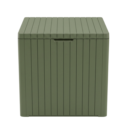 Patio Storage Deck Box with Resin Construction and Hinged Lid