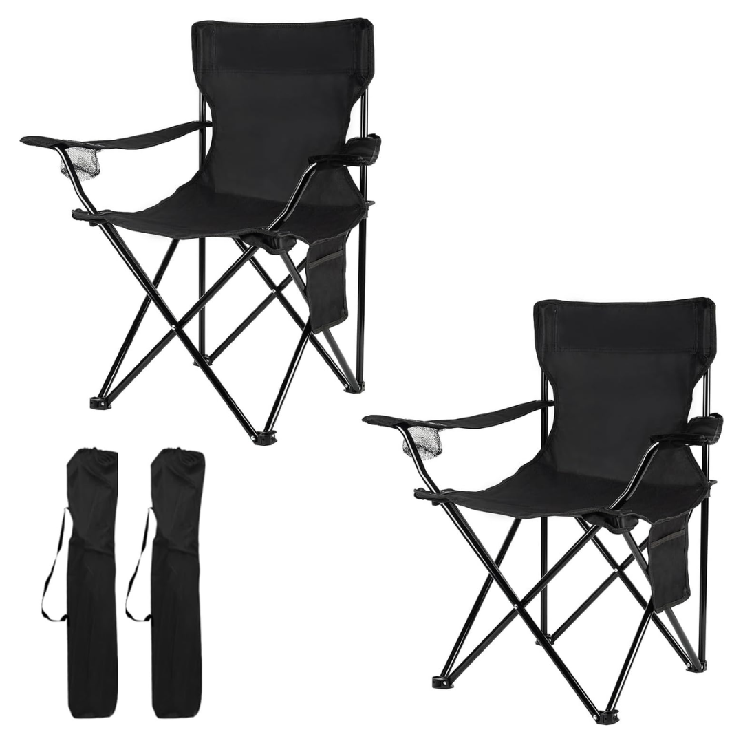 Portable Folding Camping Chair with Carry Bag and Alloy Steel Frame