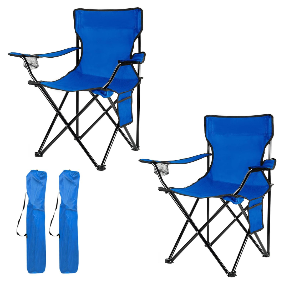 Portable Folding Camping Chair with Carry Bag and Alloy Steel Frame