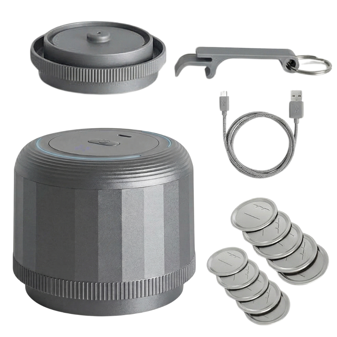 Portable Mason Jar Vacuum Sealer Kit with Lids Included, Gray