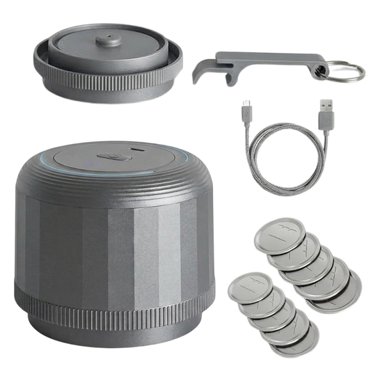 Portable Mason Jar Vacuum Sealer Kit with Lids Included, Gray