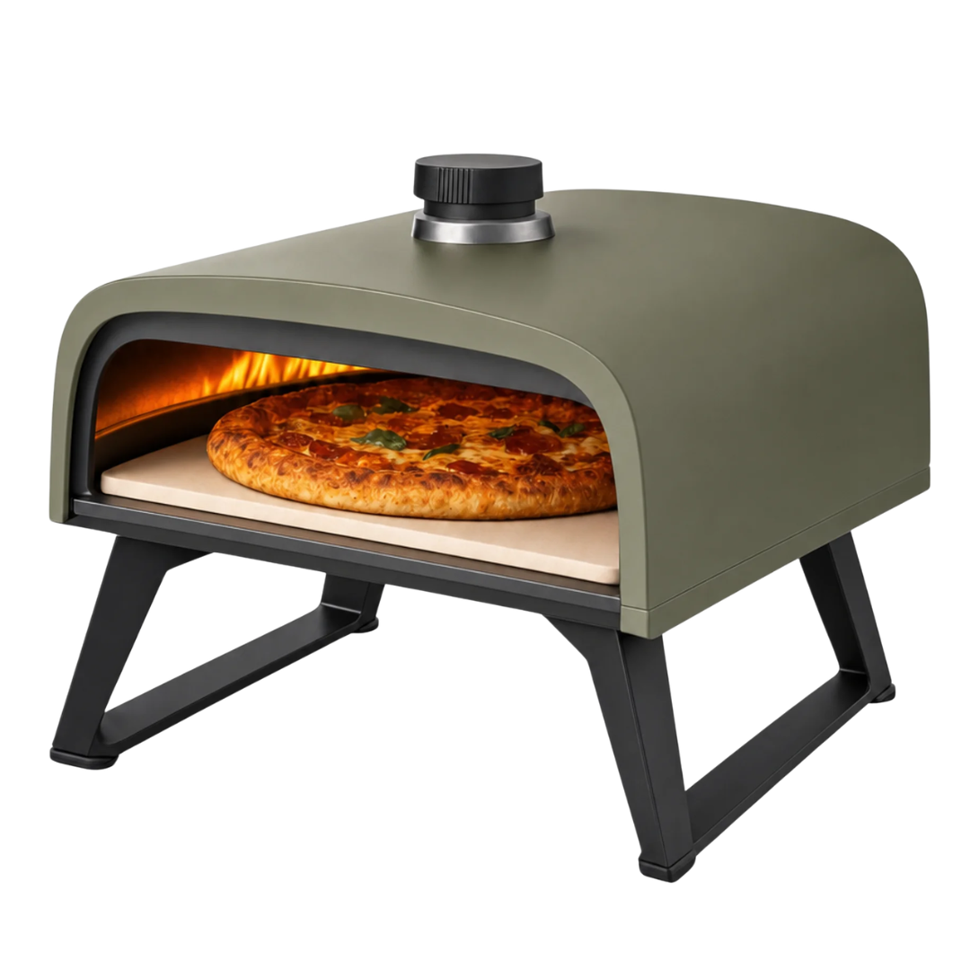 Portable Outdoor Gas Pizza Oven with 13-Inch Pizza Stone Kit