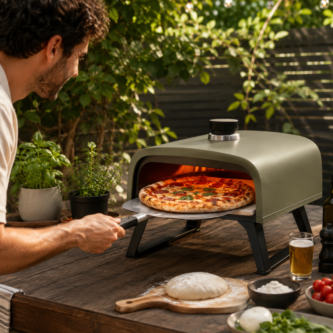 Portable Outdoor Gas Pizza Oven with 13-Inch Pizza Stone Kit