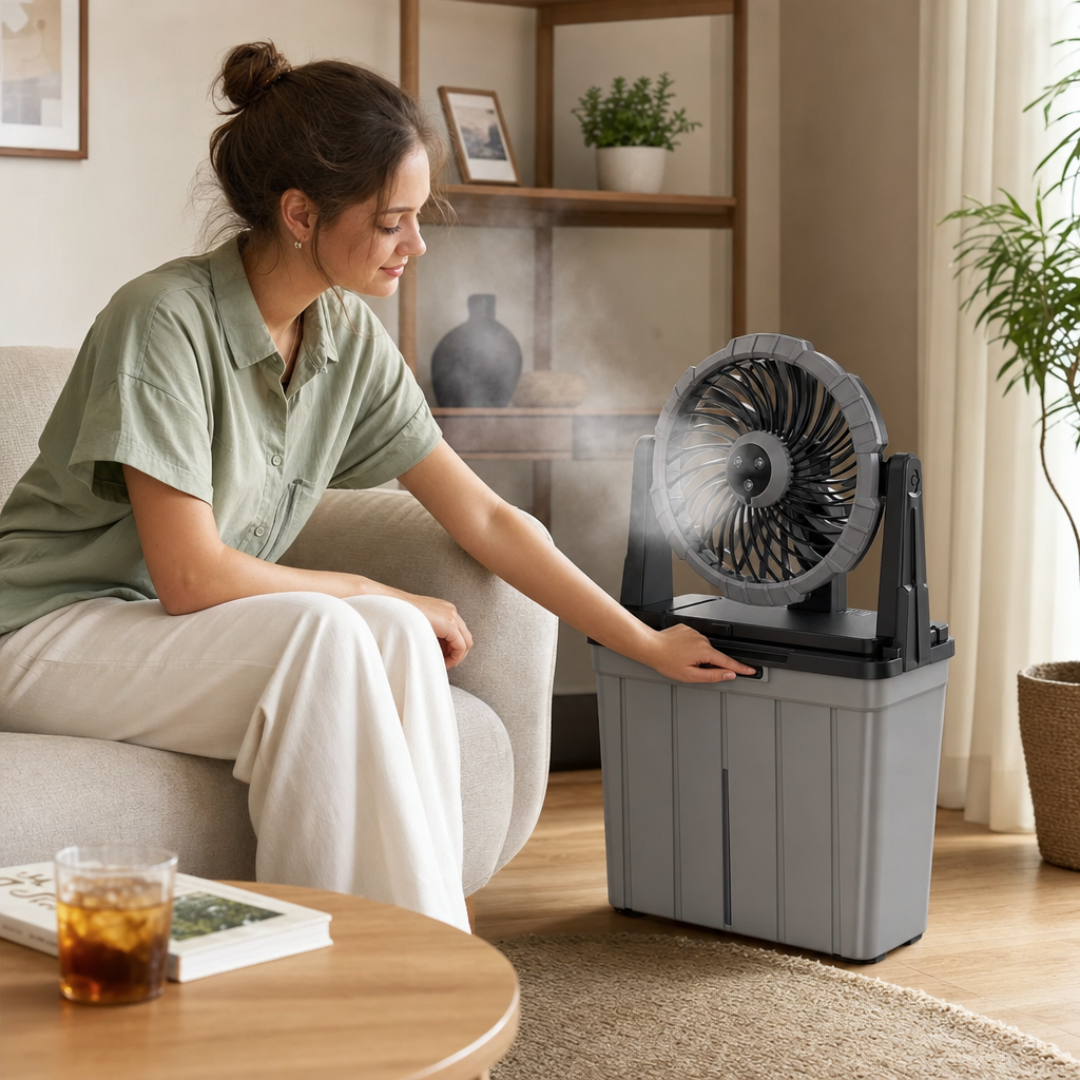 Portable Rechargeable Misting Fan with 9L Water Tank and 3 Speeds