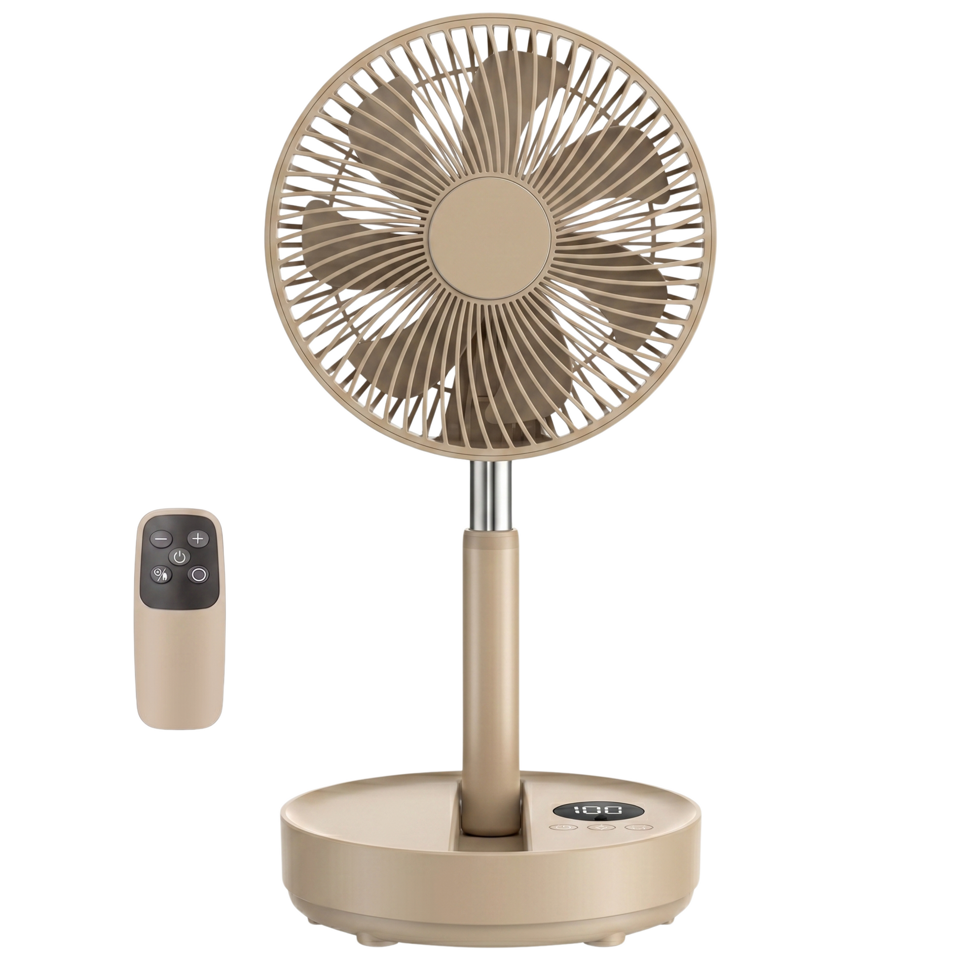 Portable Rechargeable Oscillating Pedestal Fan with Timer Control