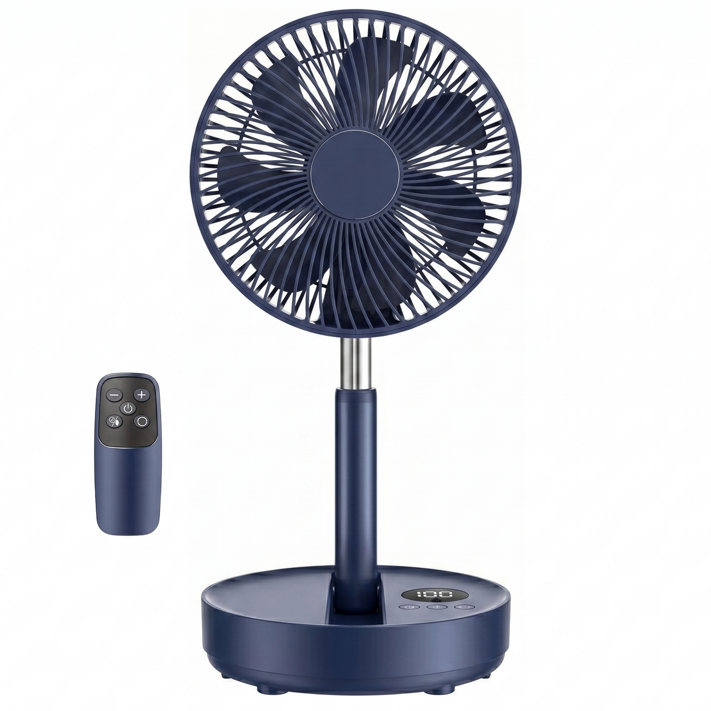 Portable Rechargeable Oscillating Pedestal Fan with Timer Control