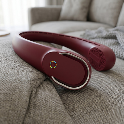 Portable Wearable Neck Fan 4000mAh Bladeless 3 Speed 360 Airflow