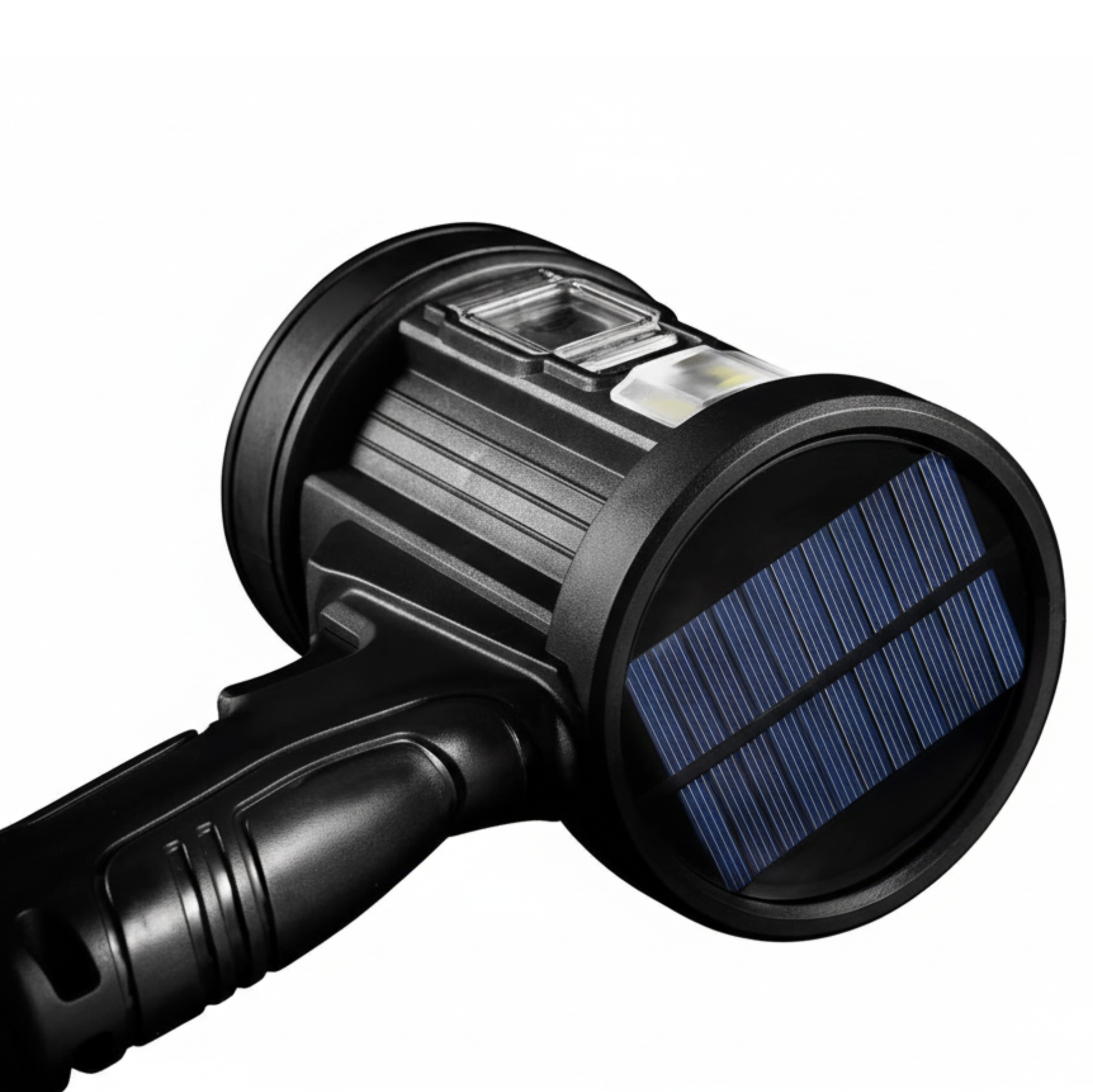 Rechargeable 90000 Lumen LED Spotlight with Solar Power and Floodlight