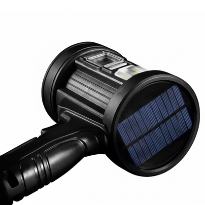 Rechargeable 90000 Lumen LED Spotlight with Solar Power and Floodlight