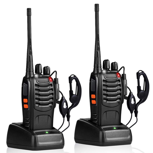 Rechargeable Long Range Walkie Talkies with Earpieces and Flashlight