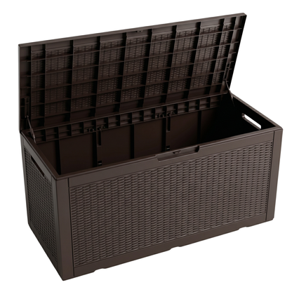 Resin Deck Storage Box 400 Liters Capacity Patio Garden Tool Storage