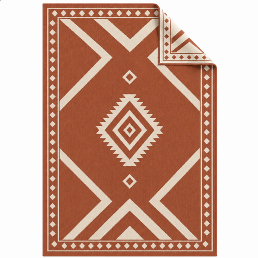 Reversible 5 x 8 ft Area Rug for Patio Deck Porch RV Camping