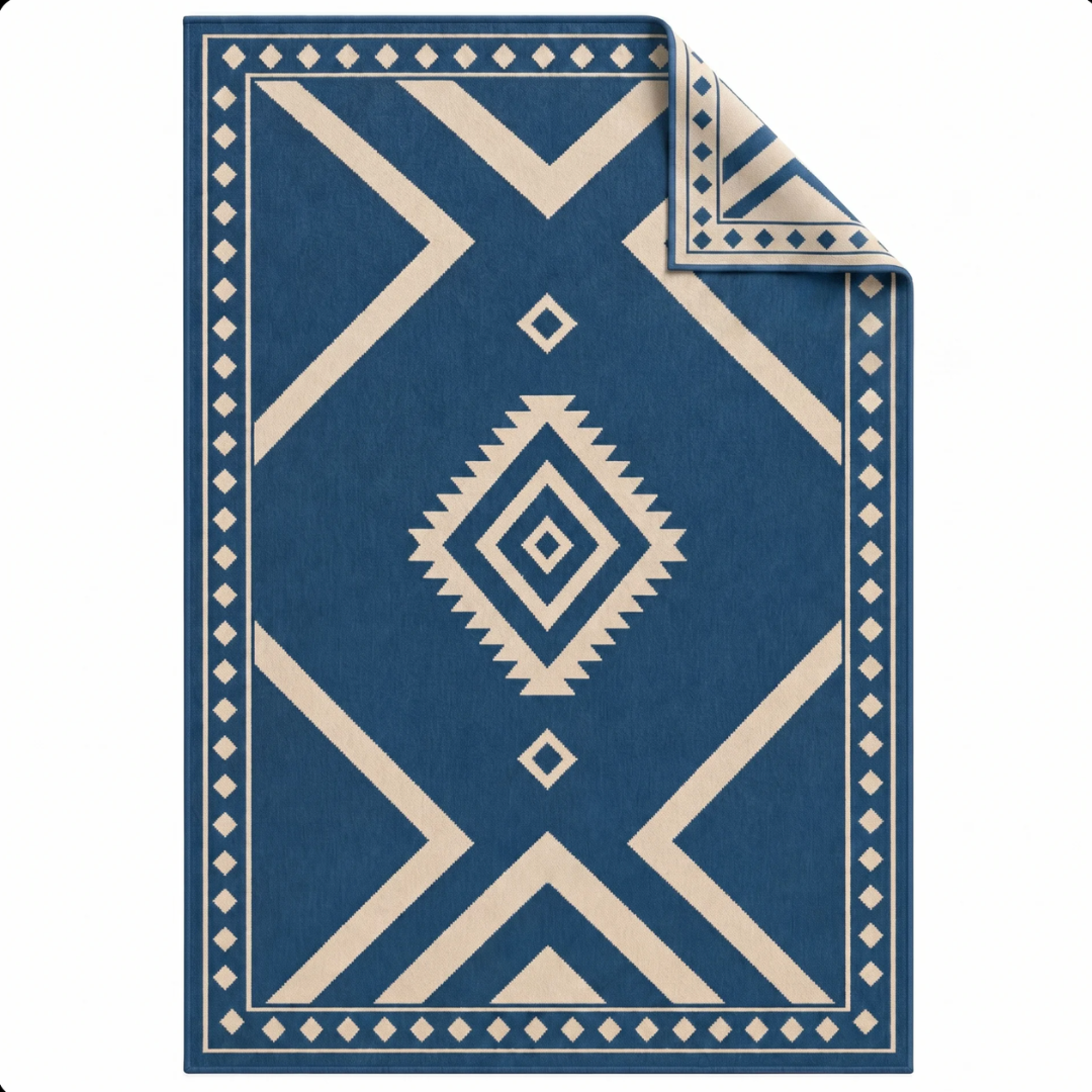 Reversible 5 x 8 ft Area Rug for Patio Deck Porch RV Camping