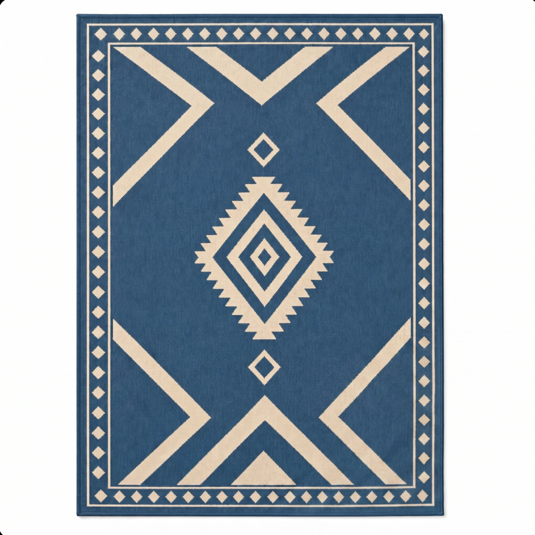 Reversible 5 x 8 ft Area Rug for Patio Deck Porch RV Camping