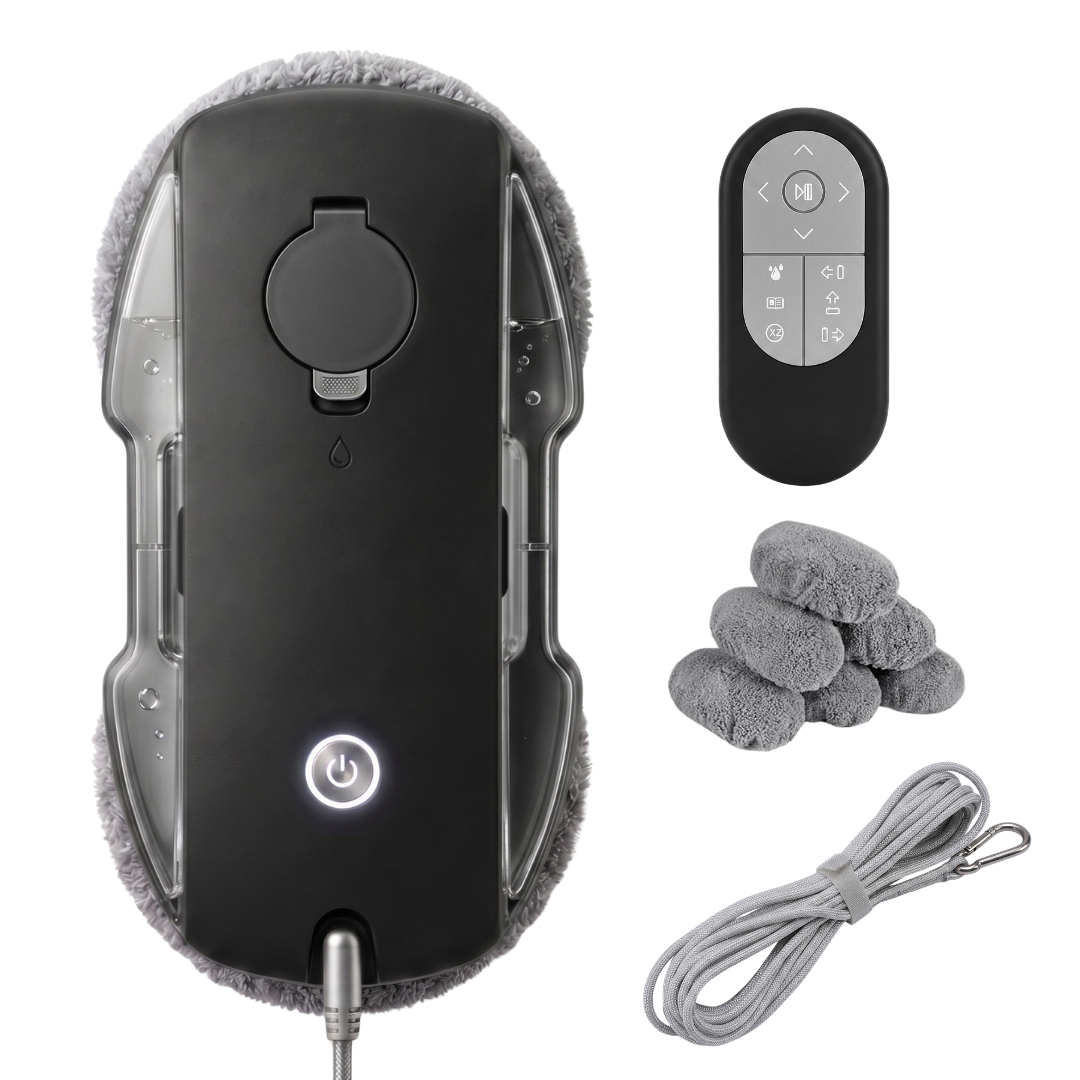 Robot Window Cleaner with 3800Pa Suction, Auto Spray, Edge Detection
