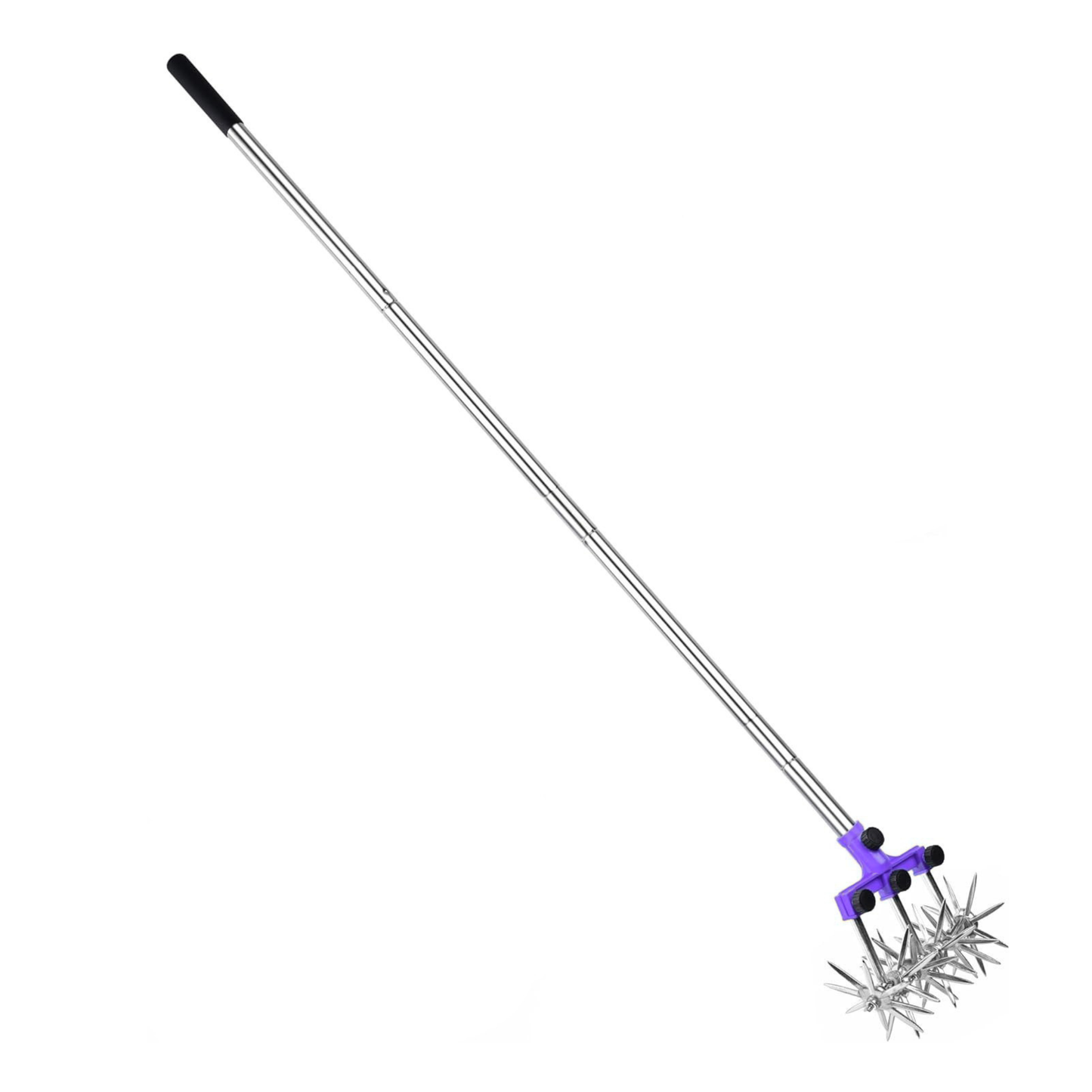 Rotary Cultivator Hand Tiller Adjustable Stainless Steel Garden Tool