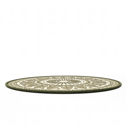 Round 10 ft Patio Rug Reversible Pattern Plastic Straw RV Mat