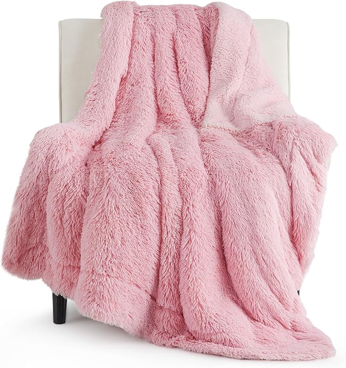 Sherpa Fleece Blanket For Home, Soft Plush, Machine Washable