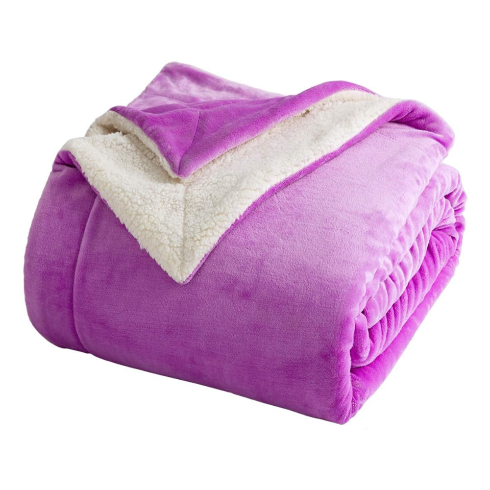 Sherpa Fleece Blanket – Soft Microfiber for Beds and Couches