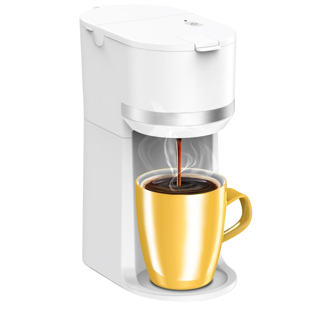 Single Serve Coffee Maker for K-Cup & Ground Coffee, Fast Brew