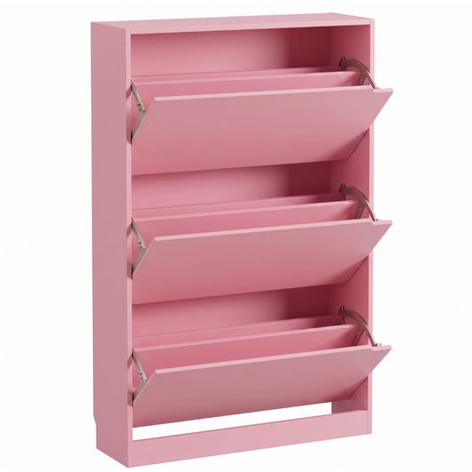 Slim Shoe Cabinet with 3 Flip Drawers Narrow Entryway Storage